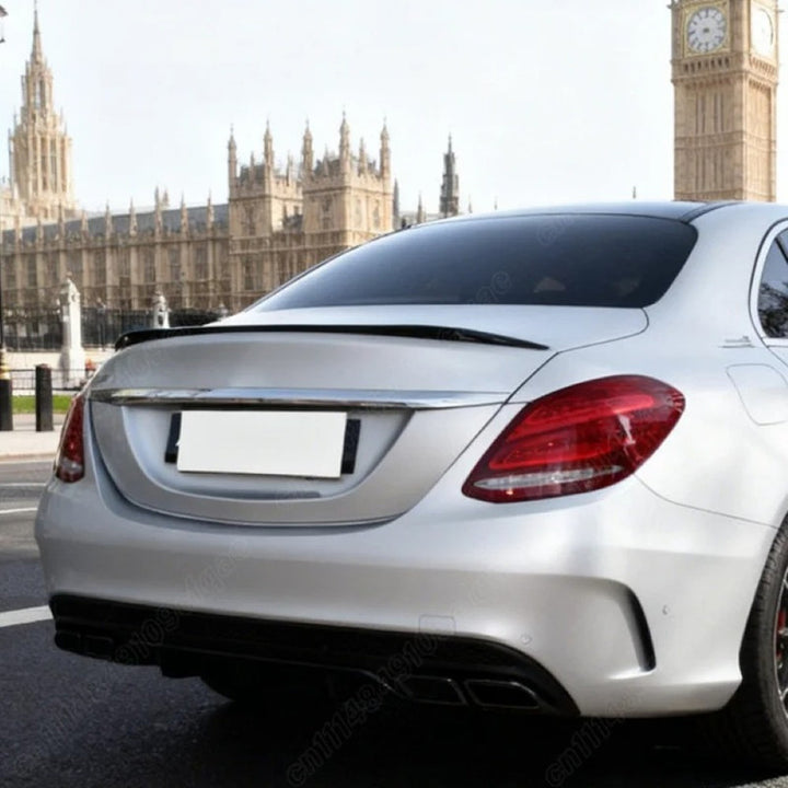 Car Craft Compatible With Mercedes Benz C Class W205 2014-2021 Rear Trunk Wing Boot Lip Wing Spoiler C63s Glossy Black Benz-040
