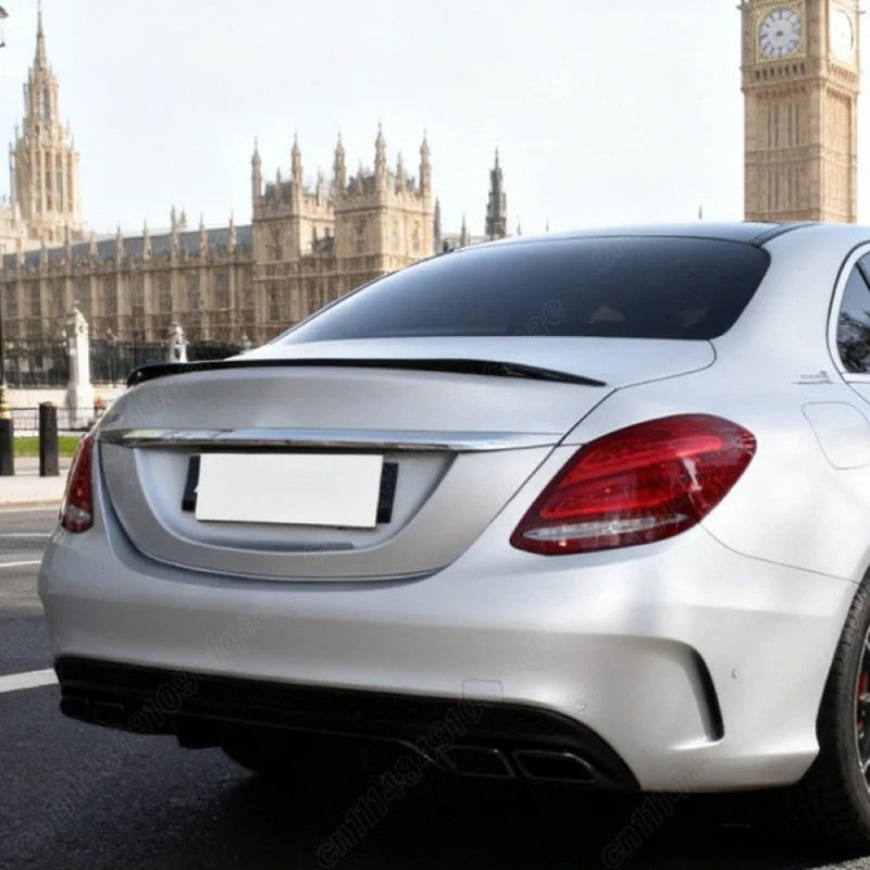 Car Craft Compatible With Mercedes Benz C Class W205 2014-2021 Rear Trunk Wing Boot Lip Wing Spoiler C63s Carbon Fiber Look Benz-040