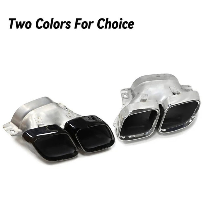 Car Craft Compatible With Mercedes Benz C Class W206 2022-2025 Rear Bumper Upgrade Convert To Amg Amg C63 Exhaust Tip Pipe Dual Chrome Silver Gc W206-006 Sl