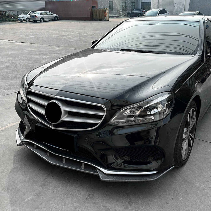 Car Craft Compatible With Mercedes Benz E Class W212 2012-2015 C207 Amg Front Bumper Lip Splitter Skirts Zst-1098 Cf Carbon Fiber Look - CAR CRAFT INDIA