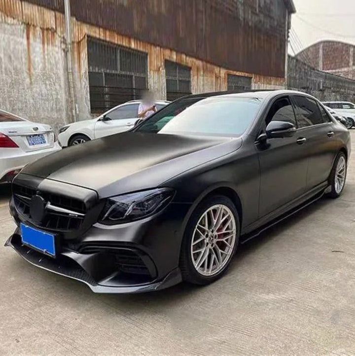 Car Craft Compatible With Mercedes Benz E Class W213 2016-2020 Upgrade Facelift Convert To Amg E63 Amg63 Bodykit Front Bumper Lip Skirt Trim Brabus Bbs Gc W213-007 008 Glossy Black