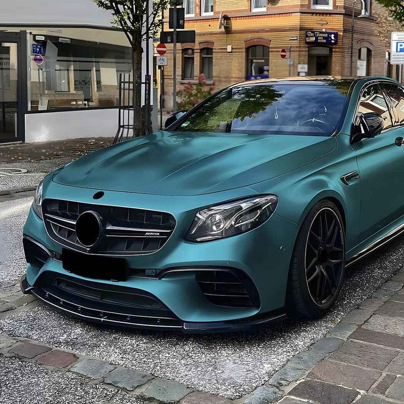 Car Craft Compatible With Mercedes Benz E Class W213 2016-2020 E63 Amg Front Bumper Lip Splitter Skirts Zst-1136 Cf Carbon Fiber Look