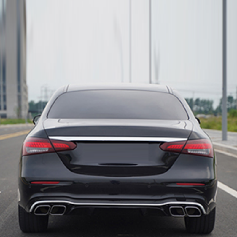 Car Craft Compatible With Mercedes Benz E Class W213 Lci 2021-2023 Upgrade Facelift Convert To Amg Amge63 E63 Bodykit Rear Bumper Exhaust Pipe Tip Black Gc W213-040