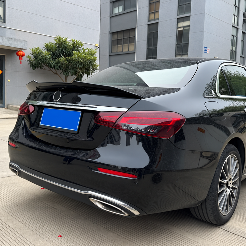 Car Craft Compatible With Mercedes Benz E Class Lci W213 2021-2025 Rear Trunk Wing Boot Lip Wing Spoiler Psm Carbon Black