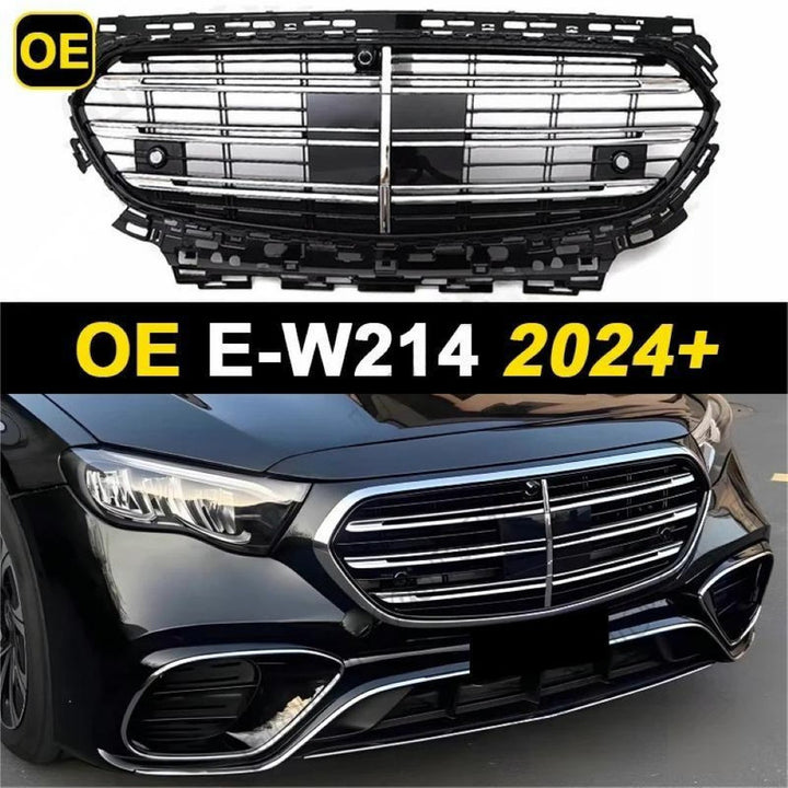 Car Craft Compatible With Mercedes E Class W214 2023+ Upgraded Front Bumper Show Grill Oe Normal Style Black