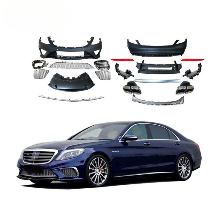 Car Craft Compatible With Mercedes Benz S Class W222 2014-2017 Upgrade Facelift Convert To Amgs63 S63 Bodykit Front Rear Bumper Grill Side Skirt Trim Diffuser Exhaust Pipe Tip
