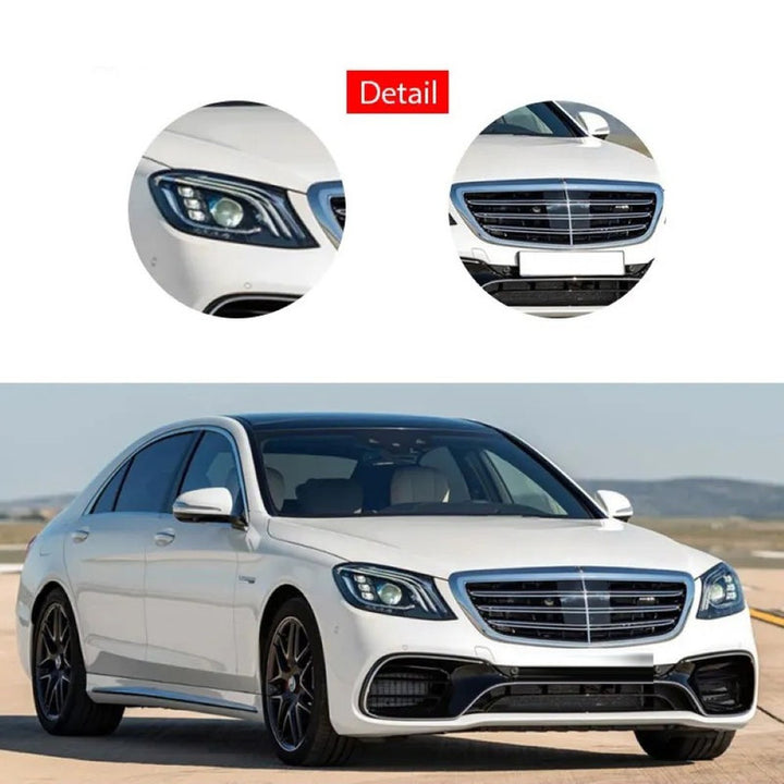 Car Craft Compatible With Mercedes Benz S Class W222 Lci 2018-2020 Upgrade Convert To S Class S63amg Amg63 S63 Amg Front Bumper Bodykit Skirt Splitter Trim Gc W222-007