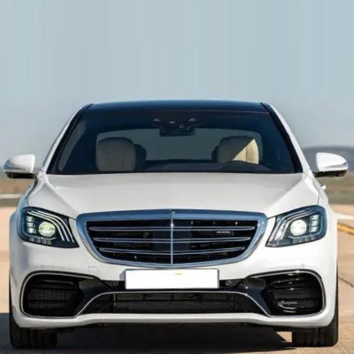 Car Craft Compatible With Mercedes Benz S Class W222 Lci 2018-2020 Upgrade Convert To S Class S63amg Amg63 S63 Amg Front Rear Bumper Bodykit Diffuser Exhaust Pipe Tip Grill Skirt Splitter Trim Gc W222-007, 009
