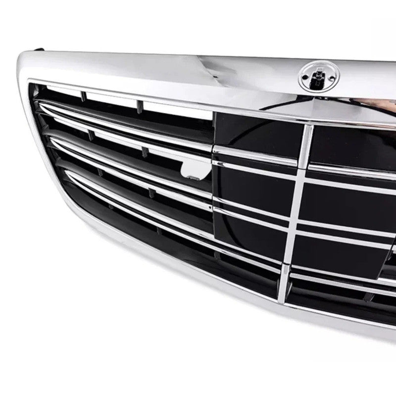 Car Craft Compatible With Mercedes Benz S Class W222 2014-2020 Front Bumper Show Grill Amg S63 S65 Style With Acc Silver
