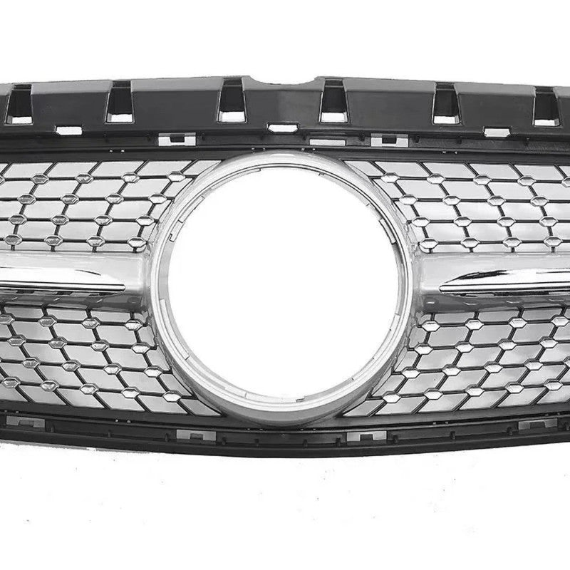 Car Craft Compatible With Mercedes Benz B Class W246 2015-20018 Front Bumper Show Grill Amg Diamond Silver