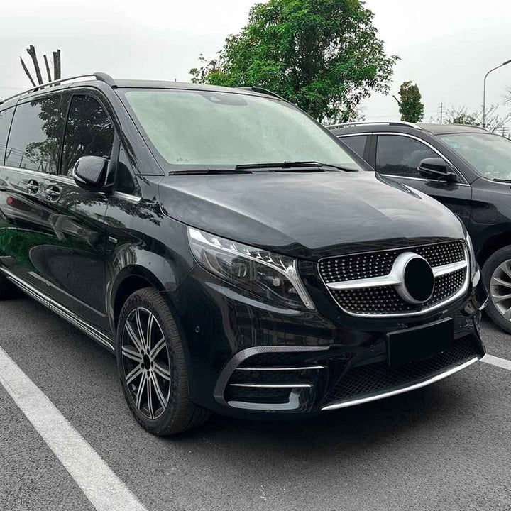 Car Craft Compatible With Mercedes Benz V Class W447 2016-2023 Amg Rear After Bumper Lip Splitter Skirts Canards Zst-1032 Cf Carbon Fiber Look