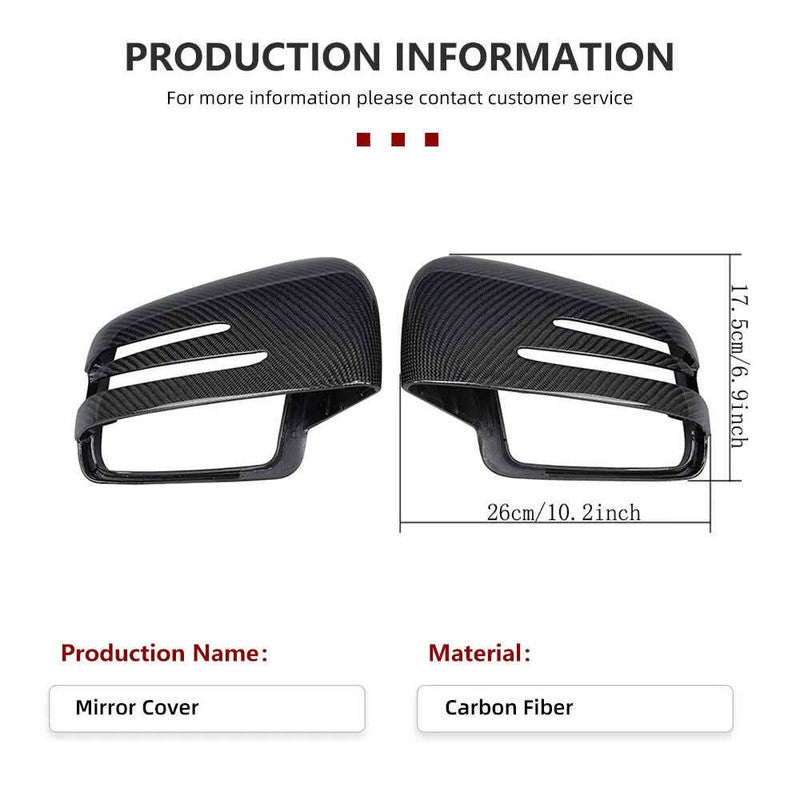 Car Craft Compatible With Mercedes Ml Gl Gle Gls W166 X166 2009-2018 G Class W463 2007-2018 G500 R Class W251 06-16 Rear View Case Wing Cap Shell Housing Mirror Covers Replacement Style Carbon Fiber Look