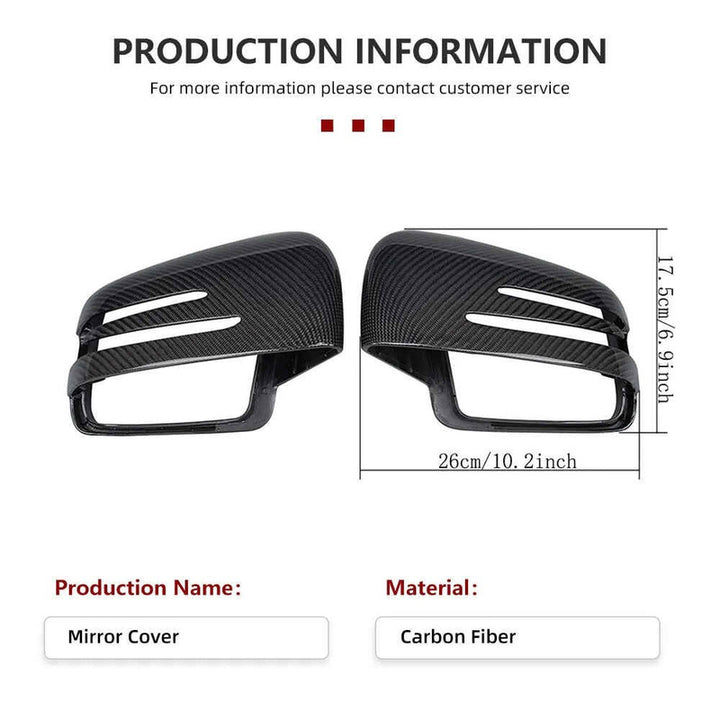 Car Craft Compatible With Mercedes Ml Gl Gle Gls W166 X166 2009-2018 G Class W463 2007-2018 G500 R Class W251 06-16 Rear View Case Wing Cap Shell Housing Mirror Covers Replacement Style Carbon Fiber Look