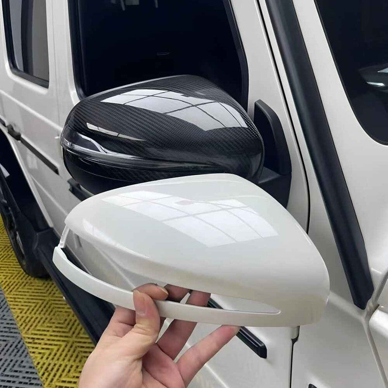 Car Craft Compatible With Mercedes Gle Gls W167 X167 2019-2025 W464 G Wagon G55 G63 2019-2025 Rear View Case Wing Cap Shell Housing Mirror Covers Replacement Style Carbon Fiber Look
