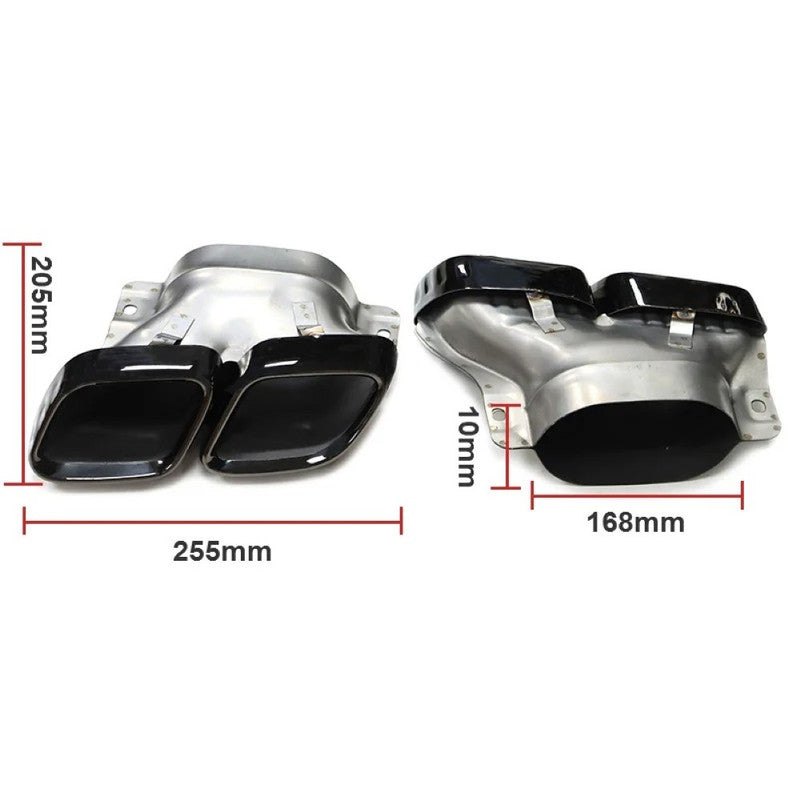 Car Craft Compatible With Mercedes Benz C Class W206 2022-2025 Rear Bumper Upgrade Convert To Amg Amg C63 Exhaust Tip Pipe Dual Chrome Silver Gc W206-006 Sl