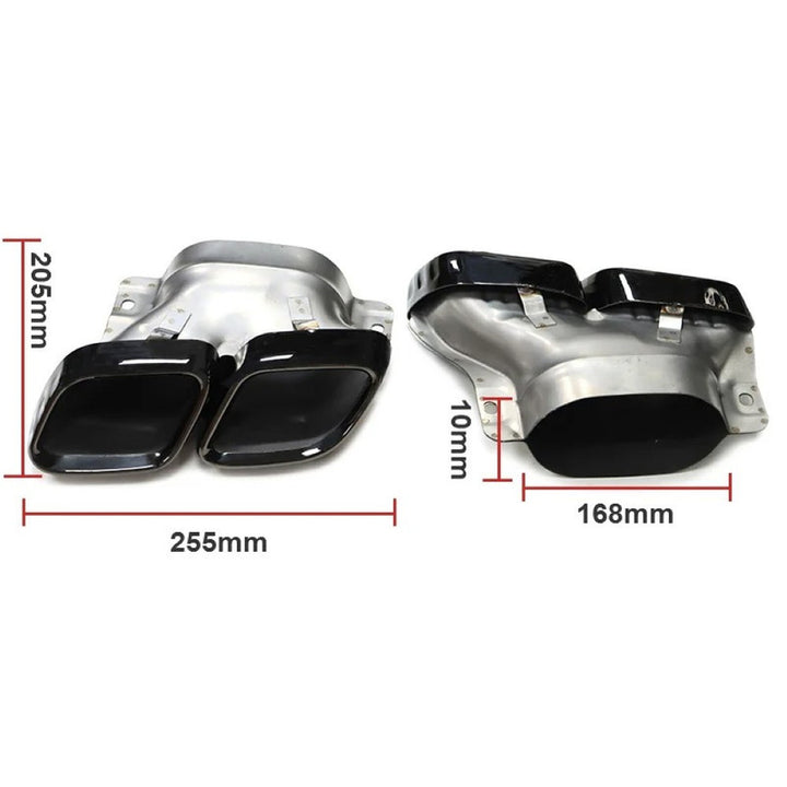 Car Craft Compatible With Mercedes Benz C Class W206 2022-2025 Rear Bumper Upgrade Convert To Amg Amg C63 Exhaust Tip Pipe Dual Chrome Silver Gc W206-006 Sl