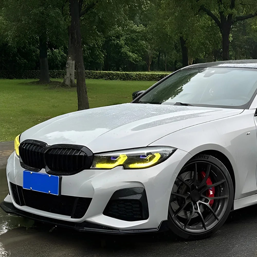 Car Craft Compatible With Bmw 3 Series G20 2019-2022 Car Front Upgraded Head Light Lamp Xenon Headlight Retrofit Upgrade Modified Led Drl Hid Laser Style With Yelllow Drl