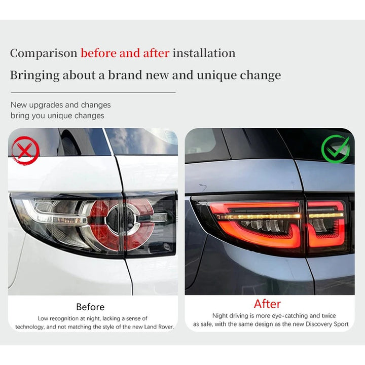 Car Craft Compatible With Land Range Rover Discovery Sport L550 2015-2019 Car Rear Upgraded Tail Light Lamp Xenon Taillight Retrofit Upgrade Modified Led Drl Hid