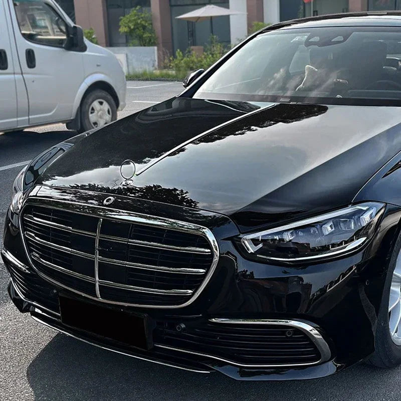 Car Craft Compatible With Mercedes Benz A C E S Cla Class Glc Gle Gls W177 W204 W205 W206 W212 W213 W2014 W221 W222 W223 W117 H247 W253 W254 W166 X166 W167 X167 Engine Hood Bonnet Chrome Trim Molding Maybach Style
