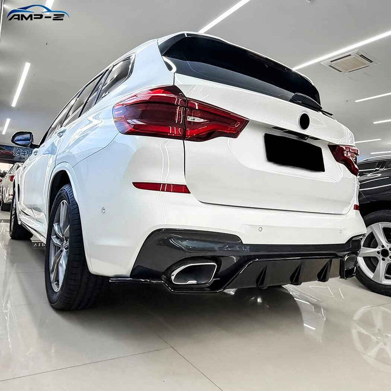 Car Craft Compatible With Bmw X3 G01 Pre-facelift M Sport 2018-2021 Rear Bumper After Lip Diffuser Trim Skirt Zst-1483 Cf Carbon Fiber Look