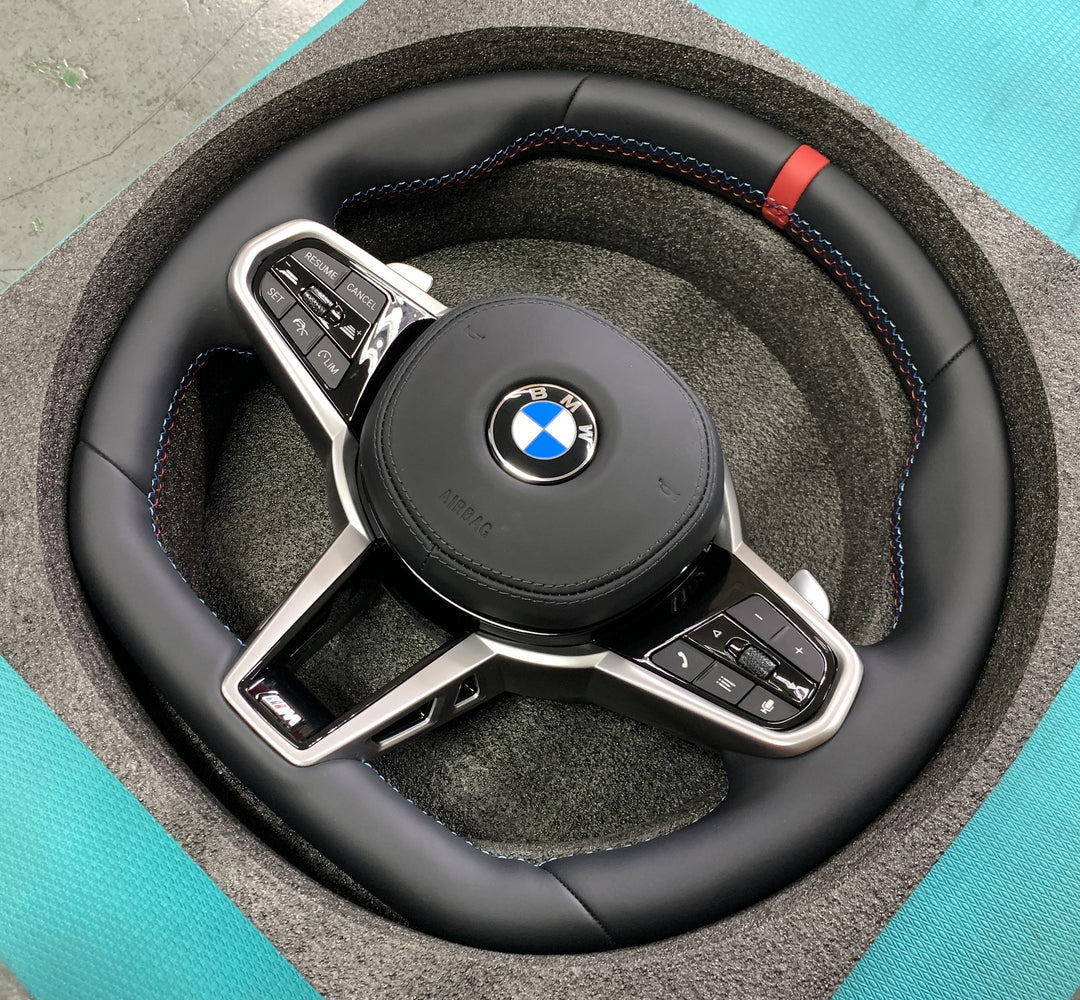 Car Craft Compatible With Bmw 3 Series E90 E91 E92 E93 5 Series E60 6 Series E63 X1 E84 E53 X5 X6 E70 E71 E81 E82 E87 E88 2006-2014 E Chasis Series Car Upgraded Custom Sports M3 M4 M5 Full Steering Wheel G60 Style Leather