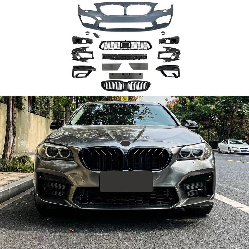 Car Craft Compatible With Bmw 5 Series F10 2010-2017 Front Rear Bumper Upgrade Convert To M Sport M5cs F90 G30 M5 Style Bodykit Body Kit Bumper Side Skirt Rear After Lip Diffuser Exhasut Pipe Tips Gc F10 18 039 CC-10683