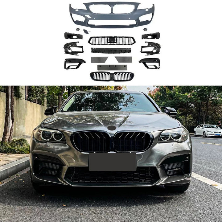 Car Craft Compatible With Bmw 5 Series F10 2010-2017 Front Rear Bumper Upgrade Convert To M Sport M5cs F90 G30 M5 Style Bodykit Body Kit Bumper Side Skirt Rear After Lip Diffuser Exhasut Pipe Tips Gc F10 18 039 CC-10683