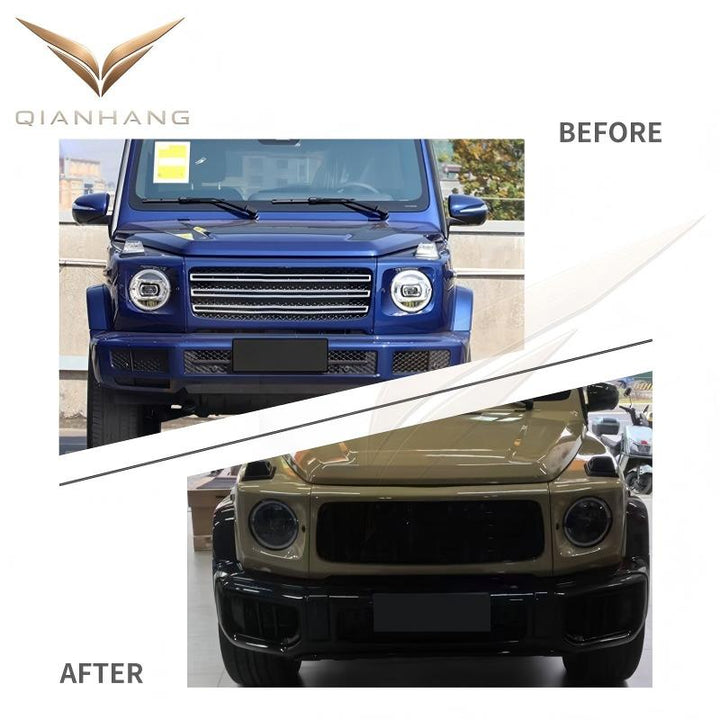 Car Craft Compatible With Mercedes Benz G Class G Wagon W464 G63 2019-2024 G63 G55 Modified Front Fog Lamp Light Grille Frame W465 Style