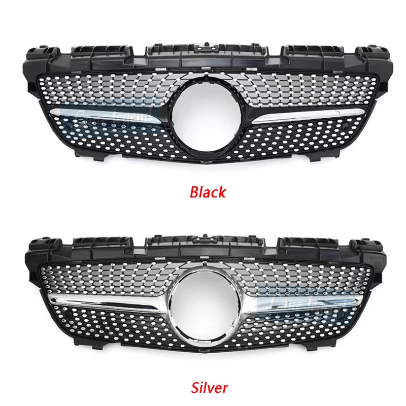 Car Craft Compatible With Mercedes Benz Slc Slk Class R172 W172 2011-2015 Front Amg Bumper Show Grill Diamond Black CC-9677