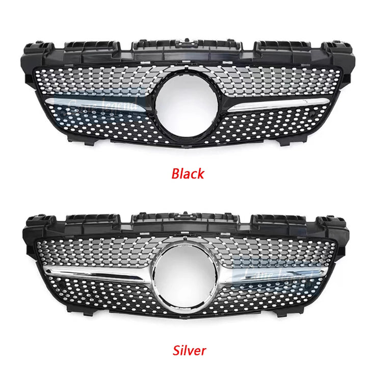 Car Craft Compatible With Mercedes Benz Slc Slk Class R172 W172 2011-2015 Front Amg Bumper Show Grill Diamond Black CC-9677