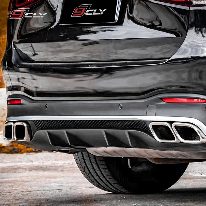 Car Craft Compatible With Mercedes Benz Gls W167 X167 2019-2025 Amg Rear Bumper Upgrade Convert To E63 Amg After Rear Lip Diffuser Silver With Hole Gc X167-005 - CAR CRAFT INDIA