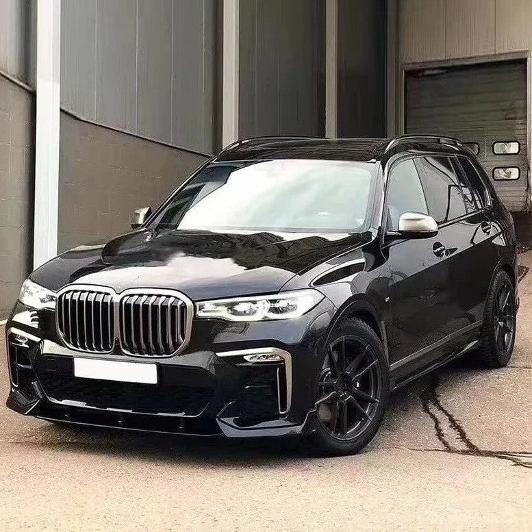Car Craft Compatible With Bmw X7 G07 2019-2022 Front Rear Bumper Upgrade Convert To M Sport M Performance Black Samurai Bodykit Body Kit Bumper Side Skirt Rear After Lip Diffuser Spoiler Aero Black Samurai Gc G07 006
