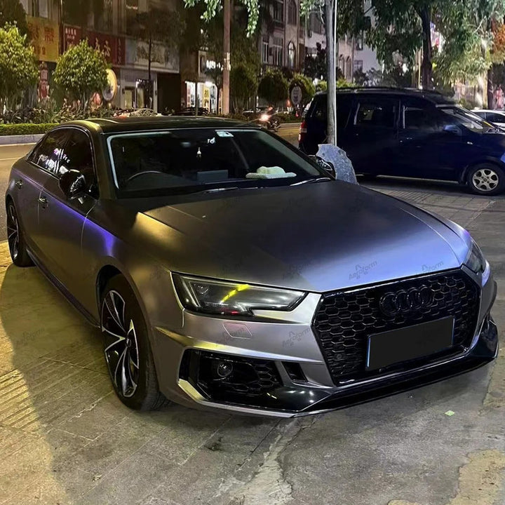 Car Craft Compatible With Audi A4 B9 2017-2020 Upgraded Facelift Convert To Rs4 S4 Sport Bodykit Front Bumper Fog Grill Skirt Trim A4-020 Gc
