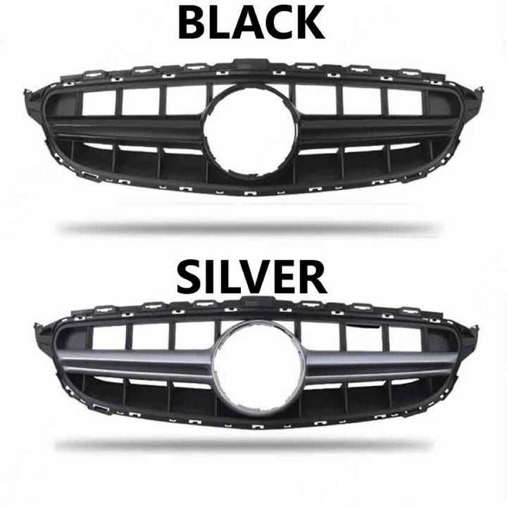 Car Craft Compatible With Mercedes Benz C Class W205 C205 Coupe 2019-2021 Upgrade Front Bumper Amg C63 Show Grill Without Camera Hole Amgs Glossy Black Gc W205/c205-012