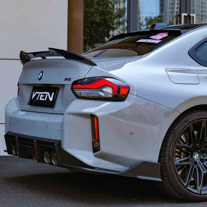 Car Craft Compatible With Bmw 2 Series G87 M2 2022-2026 Vten V Ten Bodykit Trunk Wing Roof Spoiler Splitter Front Rear After Lip Diffuser Side Skirt Cannard Trim Set