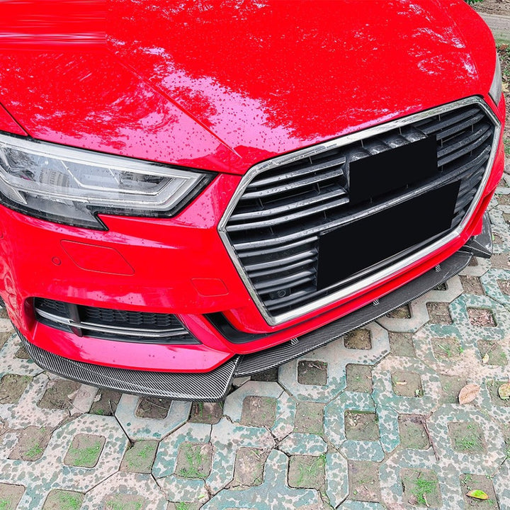 Car Craft Compatible With Audi A3 8v Facelift S Line 2017-2020 Front Bumper Lip Skirt Splitter Spoiler Zst-985 Glossy Black