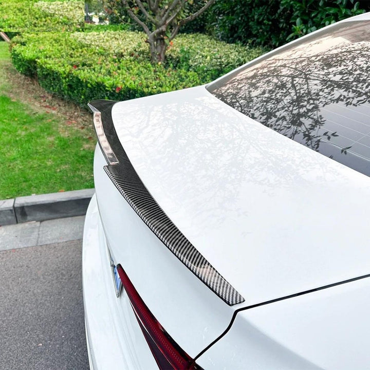 Car Craft Compatible With Audi A4 S4 B9 2017-2024 Rear Trunk Boot Roof Wing Lip Spoiler Splitter Skirts Zst-924 Glossy Black