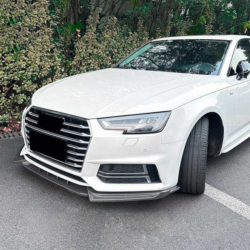 Car Craft Compatible With Audi A4 S4 B9 2017-2019 S Line Front Bumper Lip Skirt Splitter Spoiler Zst-1074 Carbon Fiber Look