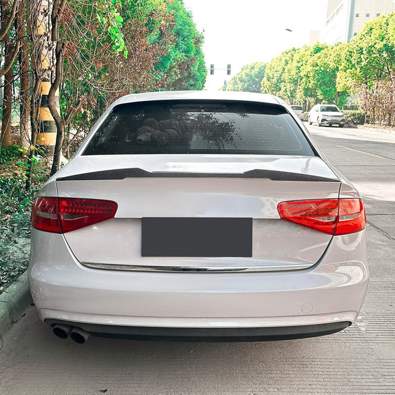 Car Craft Compatible With Audi A4 S4 B8 2009-2016 Rear Trunk Boot Roof Wing Lip Spoiler Splitter Skirts Zst-910 Glossy Black