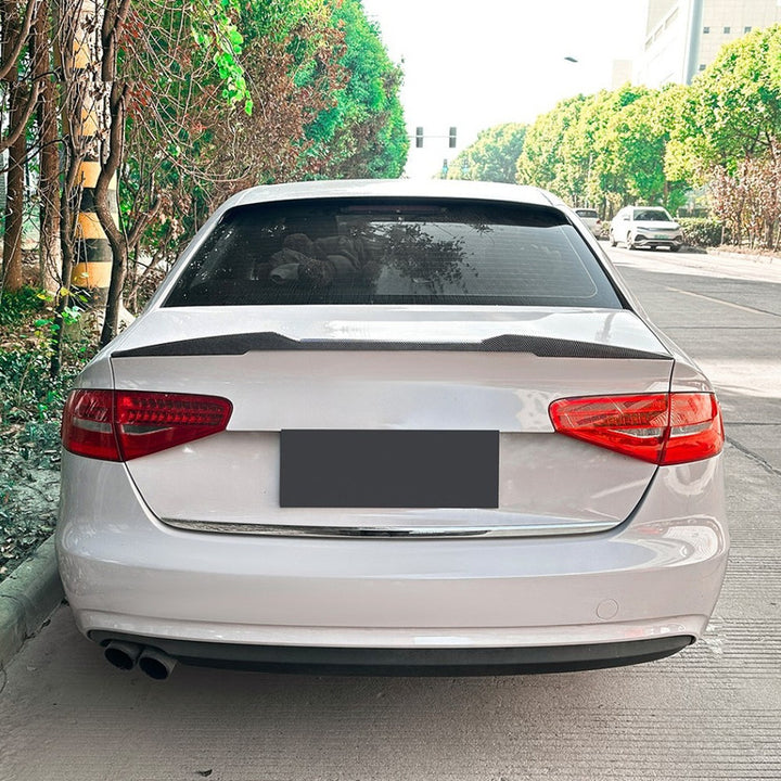 Car Craft Compatible With Audi A4 S4 B8 2009-2016 Rear Trunk Boot Roof Wing Lip Spoiler Splitter Skirts Zst-910 Glossy Black