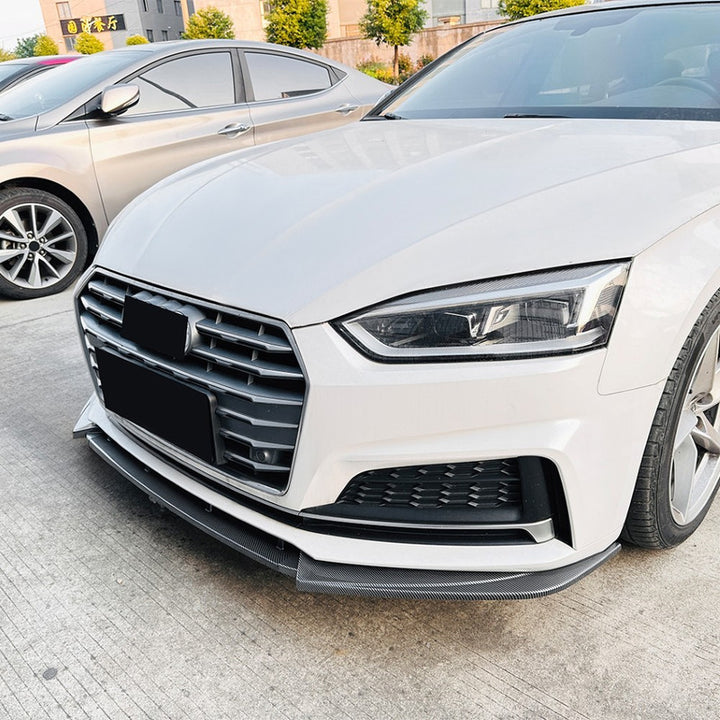 Car Craft Compatible With Audi A5 S5 F5 Sline 2017-2020 Front Bumper Lip Skirt Splitter Spoiler Zst-984 Cf Carbon Fiber Look