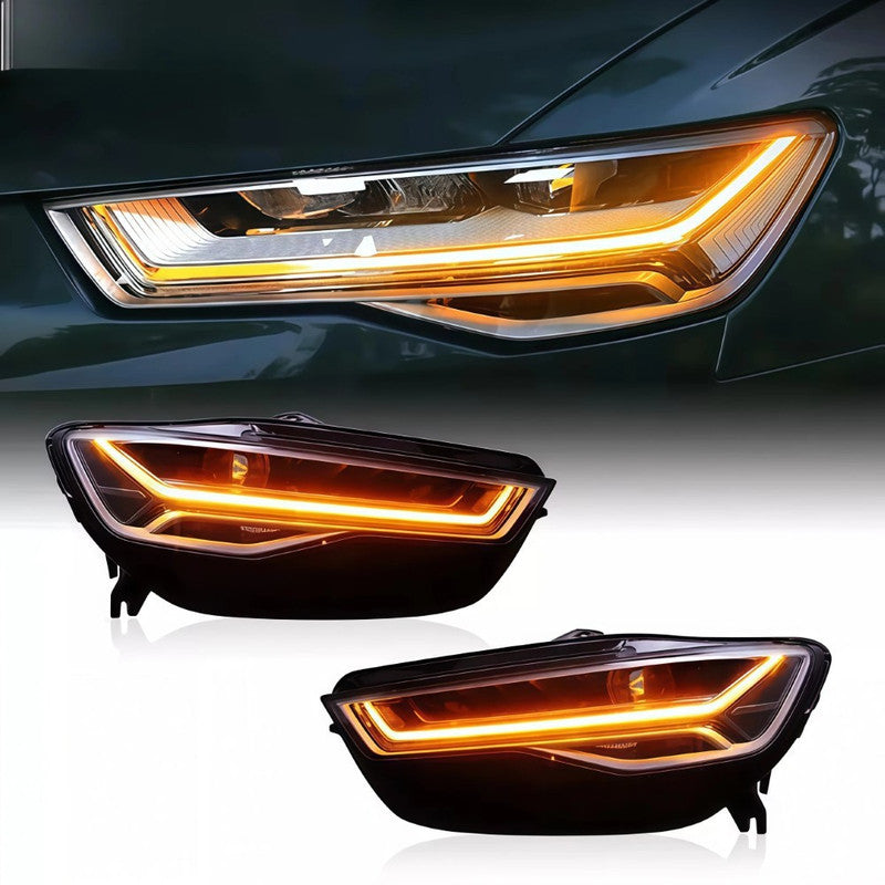Car Craft Compatible With Audi A6 C7 2011-2015 Car Front Upgraded Head Light Lamp Xenon Headlight Retrofit Upgrade Modified Led Drl Hid Matrix Style
