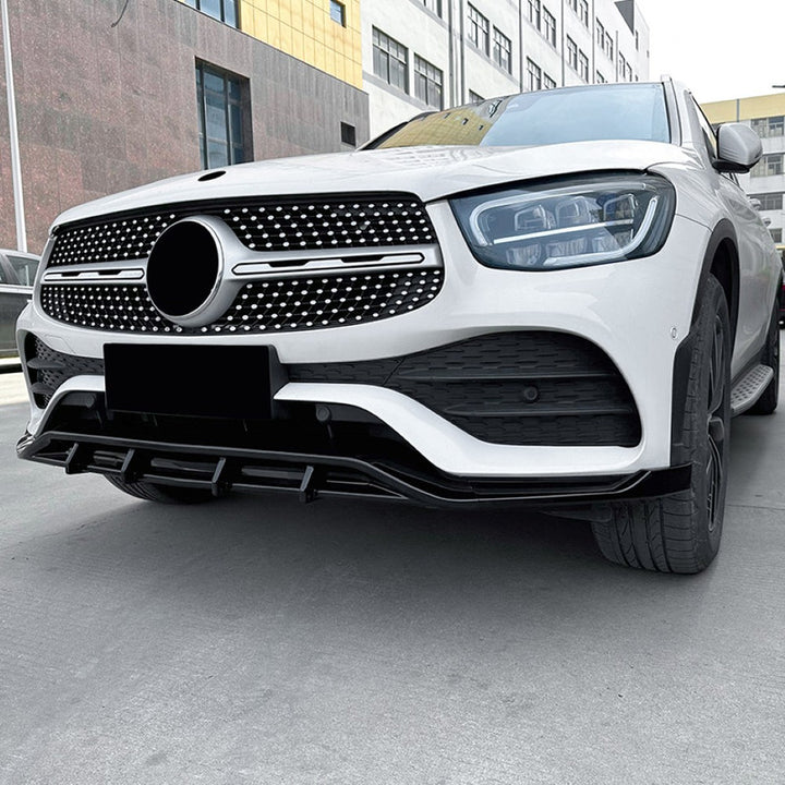 Car Craft Compatible With Mercedes Benz Glc W253 X253 C253 Lci 2020-2022 Amg Front Bumper Lip Splitter Diffuser Skirst Flag Canard Carbon Fiber Look Zst-452 Cf