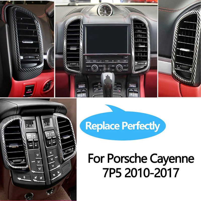 CAR CRAFT COMPATIBLE WITH PORSCHE CAYENNE 7P5 2010-2017 CAR FRONT LEFT RIGHT REAR AIR AC VENT CONDITIONING AC VENT GRILLE COVER COMPLETE ASSEMBLY 19727E 19728E 19703D 19704D 19203B 19204 Carbon Fiber&nbsp;