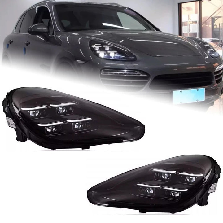 Car Craft Compatible With Porsche Cayenne 2011-2014 Car Front Upgraded Head Light Lamp Xenon Headlight Retrofit Upgrade Matrix Modified Led Drl Hid B
