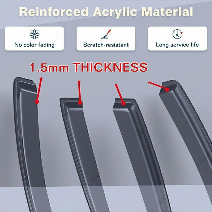 Car Craft Compatible With Honda City 2023+ Rain Shine Side Window Wind Deflectors Rain Sun Guard Door Visor Doorvisor Deflector Visor Shades Ventvisor Strip CC-7689 - CAR CRAFT INDIA