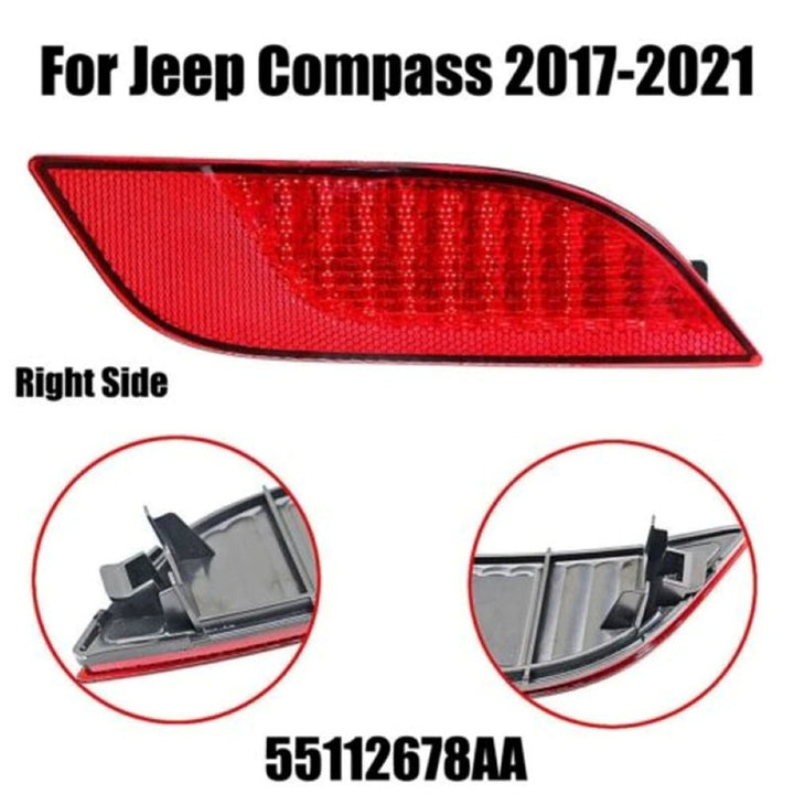 Car Craft Compatible With Jeep Compass 2017-2022 Rear Bumper Fog Light Lamp Led Reflector Cover 55112674aa Left