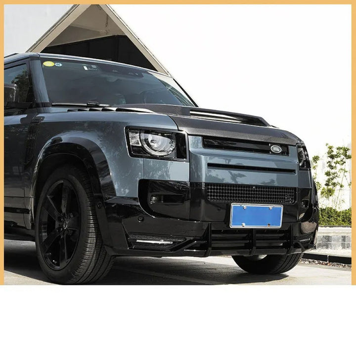 Car Craft Compatible With Range Land Rover Defender 90/110 L663 Lr129997 2020+ Front Bumper Lip Splitter Skirts Splitter 2 Led - CAR CRAFT INDIA