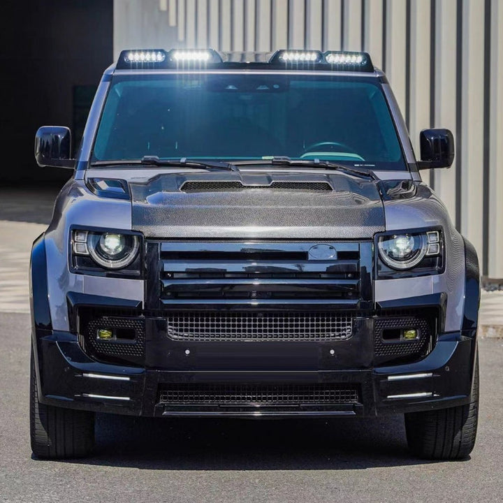 Car Craft Compatible With Range Land Rover Defender 90 110 130 L663 Lr129997 2020+ Front Bumper Lip Splitted Skirts Led Lumma Style - CAR CRAFT INDIA