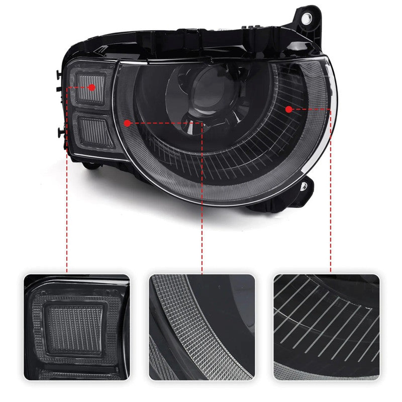 Car Craft Compatible With Range Land Rover Defender L663 Lr129997 2020+ Car Front Upgraded Head Light Lamp Xenon Headlight Retrofit Upgrade Modified Led Drl Hid - CAR CRAFT INDIA